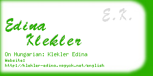 edina klekler business card